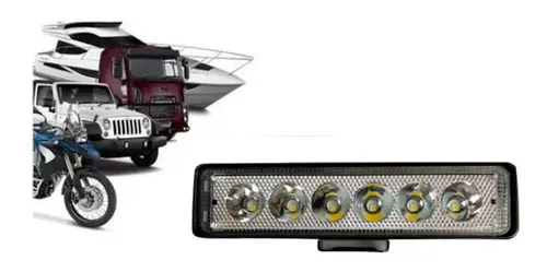 Farol Led Mini Barra Retangular 18W 12-24V - Imagem 3